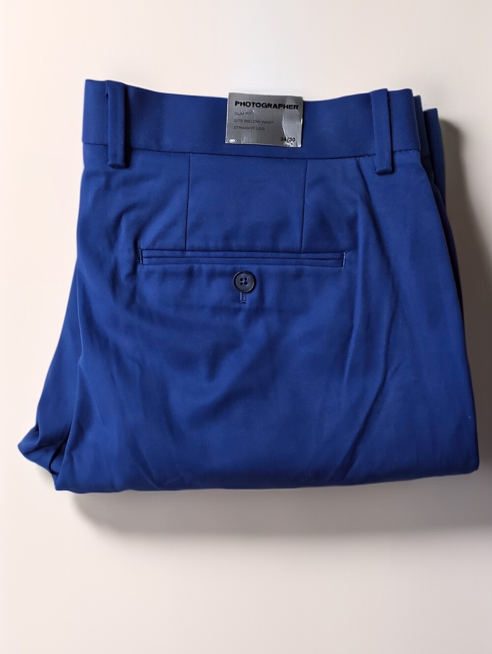 753 Express Men’s Photographer Slim Fit Dress Pants Blue 34x30 NWT - Picture 2 of 6